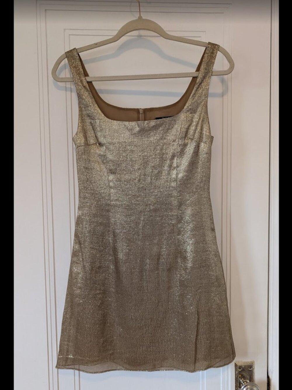 De La Vali Gold Silk Dress